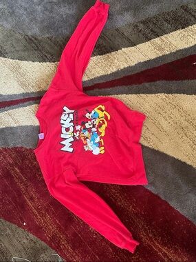 Disney Red Kids Sweatshirt with Mickey, Minnie & Friends Graphic
